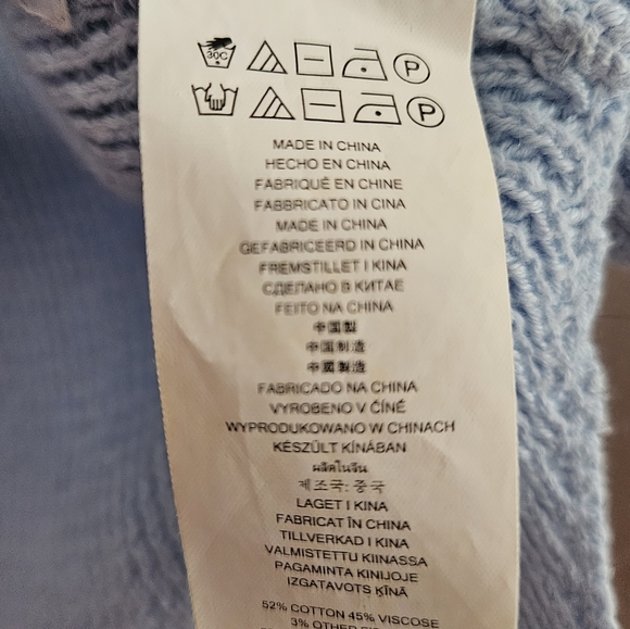 Michael Kors blue cotton cable knit sweater dress Womens Large - Picture 3 of 8